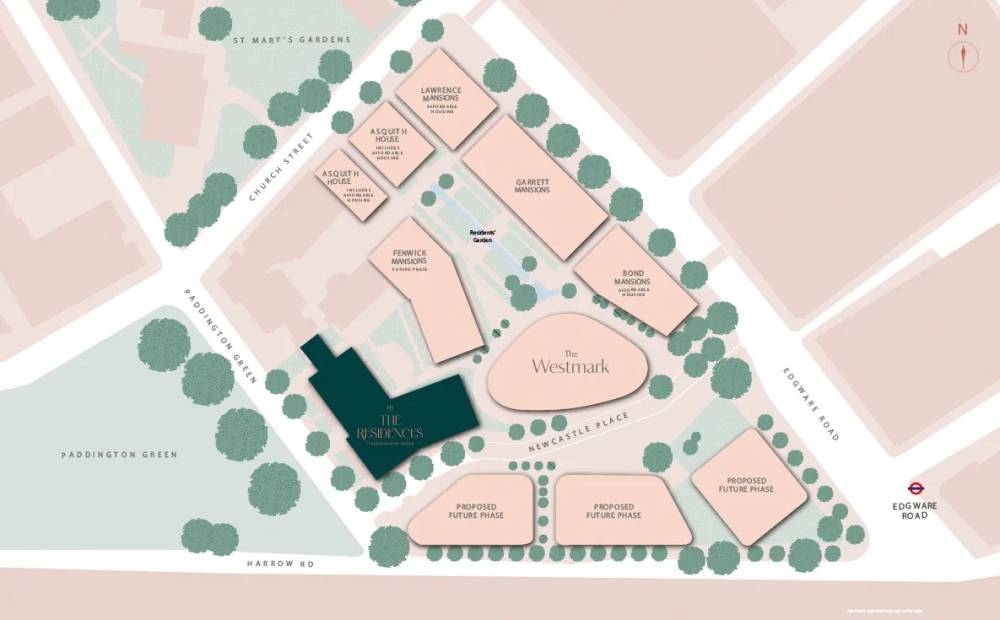 Site plan The Residences on Paddington Green#