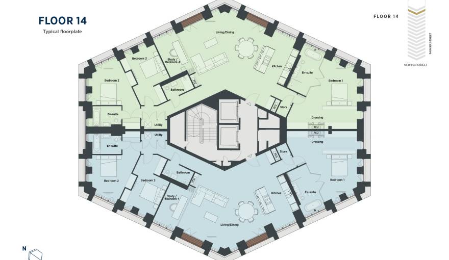 Plans Hexagon Apartments