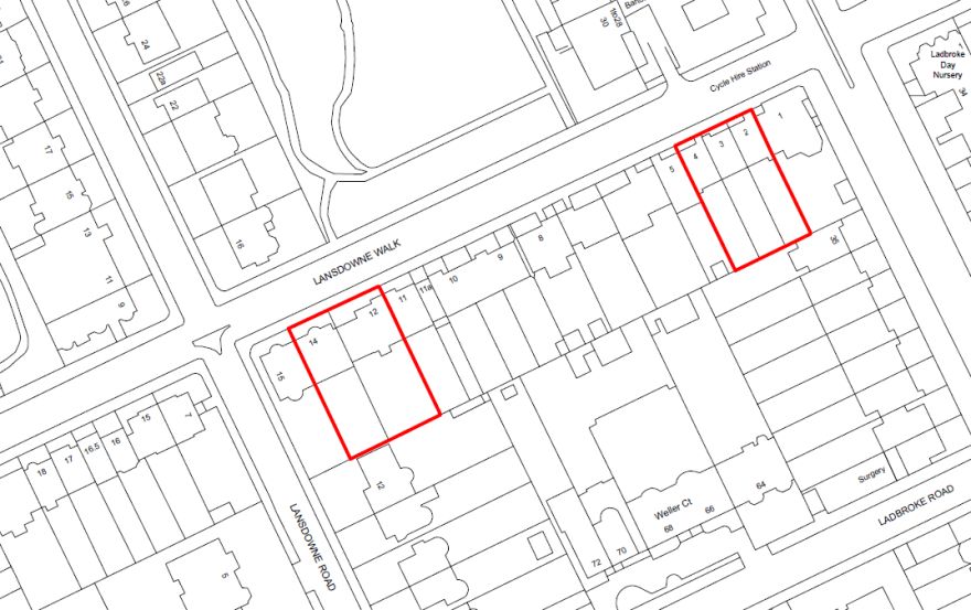 Site plan – 2-4 & 12-14 Lansdowne Walk