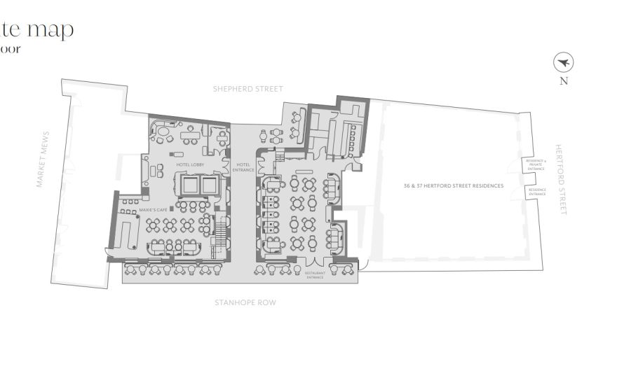 Site plan – 36 & 37 Hertford Street Residences