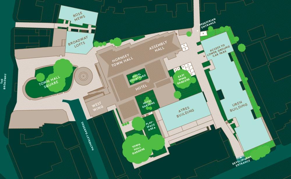 Site plan Hornsey Town Hall#