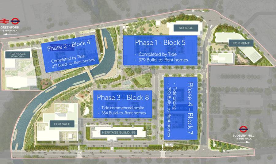 Site plan The Glassworks at Greenford Quay#