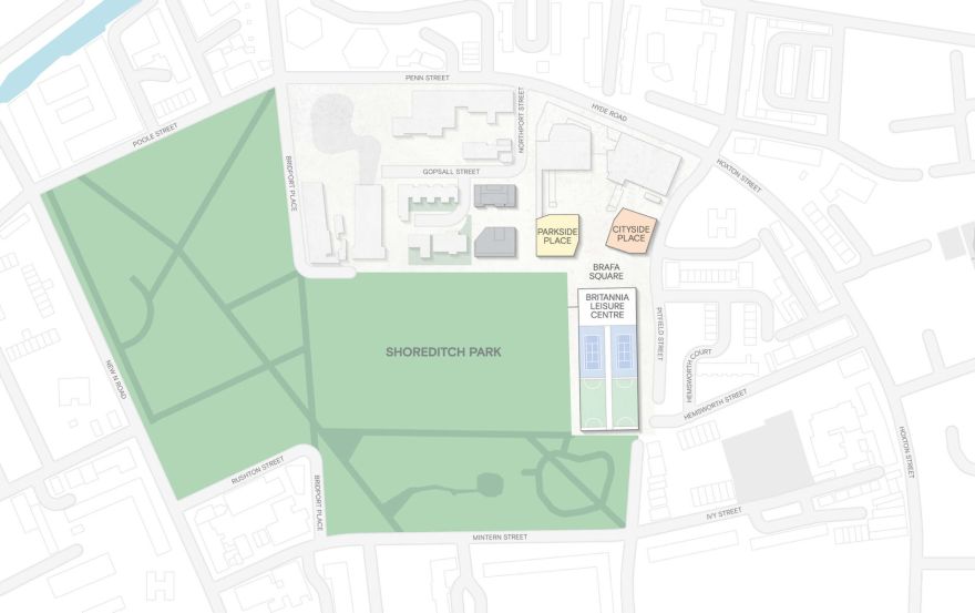 Site plan – Shoreditch Parkside
