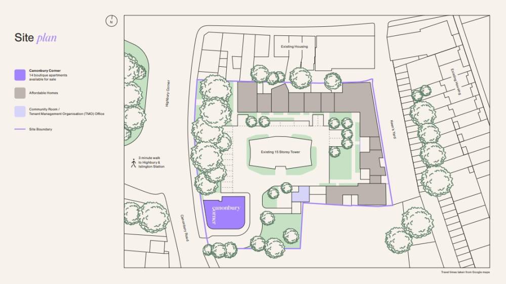 Site plan Canonbury Corner#