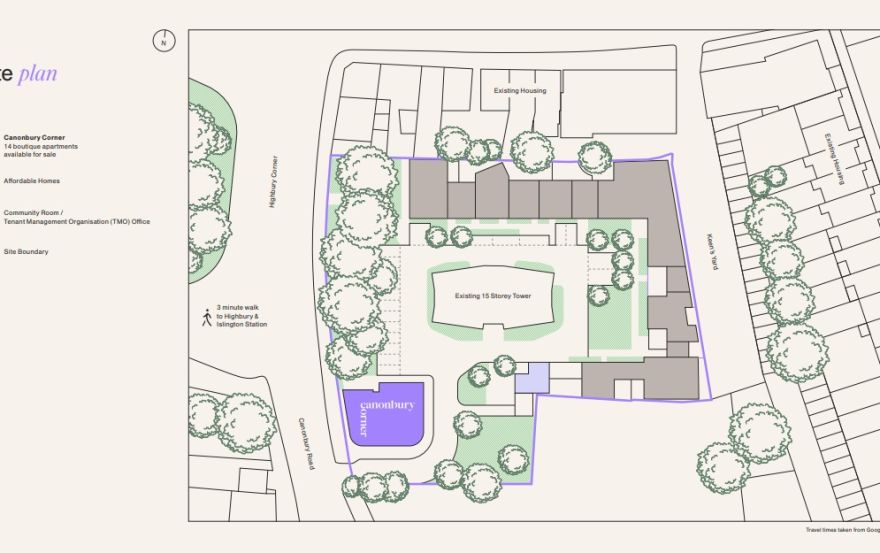Site plan – Canonbury Corner