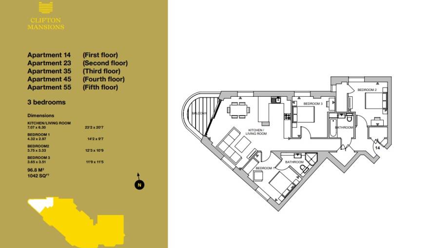 Plans Clifton Mansions