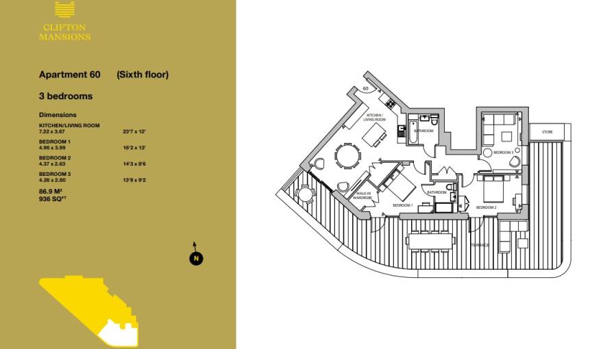 Plans Clifton Mansions