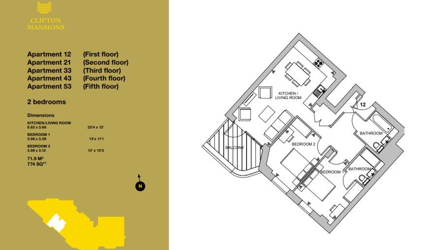 Plans Clifton Mansions