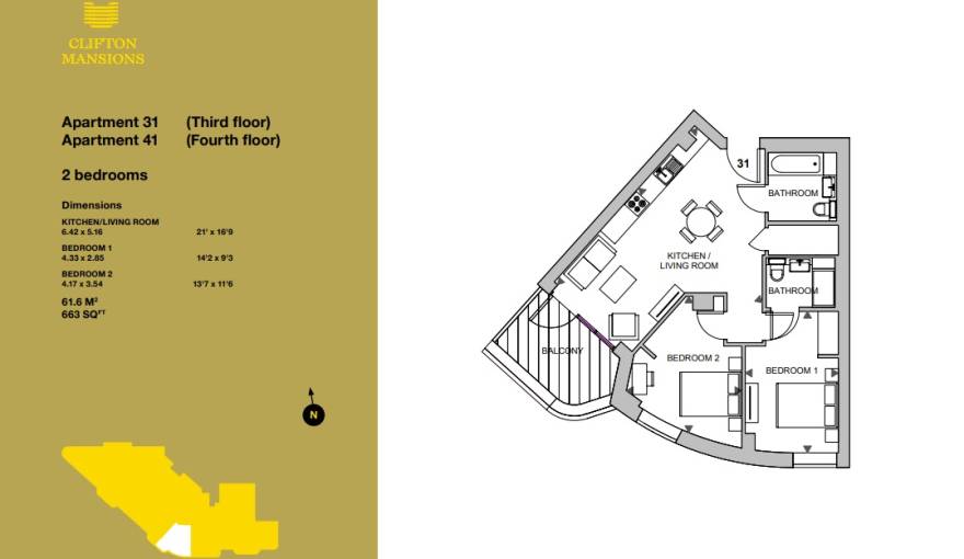 Plans Clifton Mansions