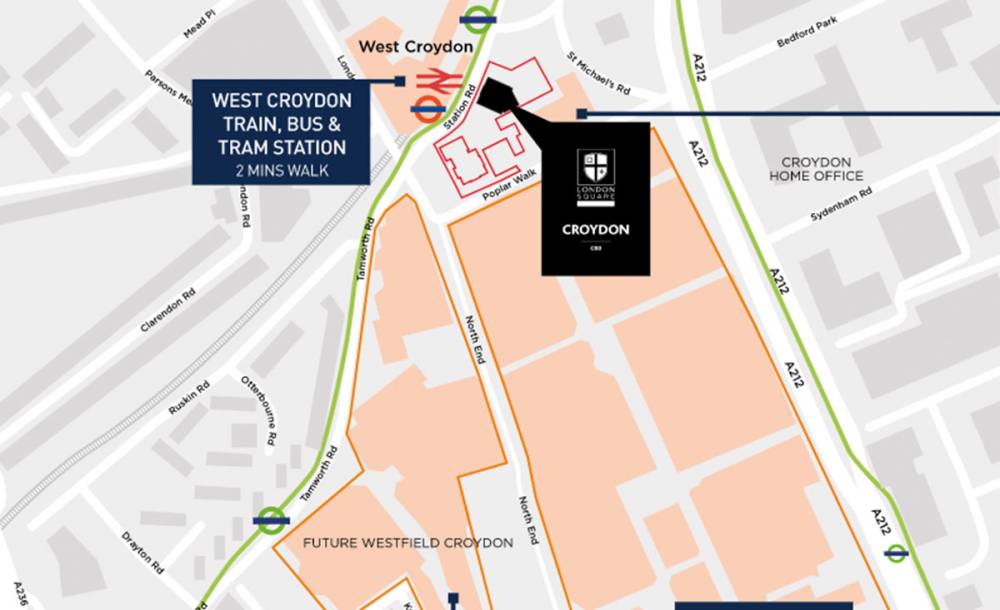Site plan London Square Croydon#