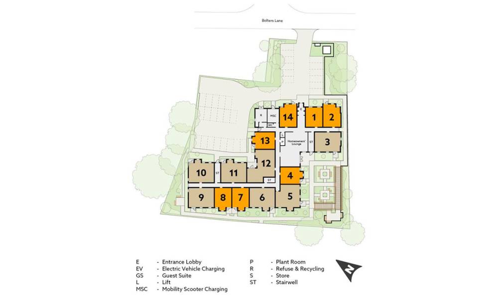 Site plan Priory House#