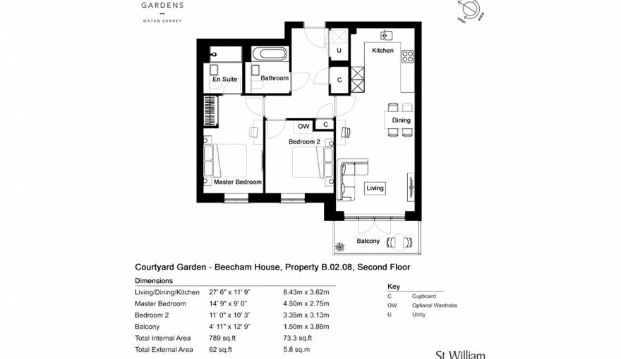 Courtyard Gardens London St William Apartments for sale in Oxted, in
