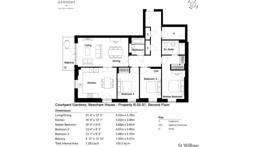 Courtyard Gardens London St William Apartments for sale in Oxted, in