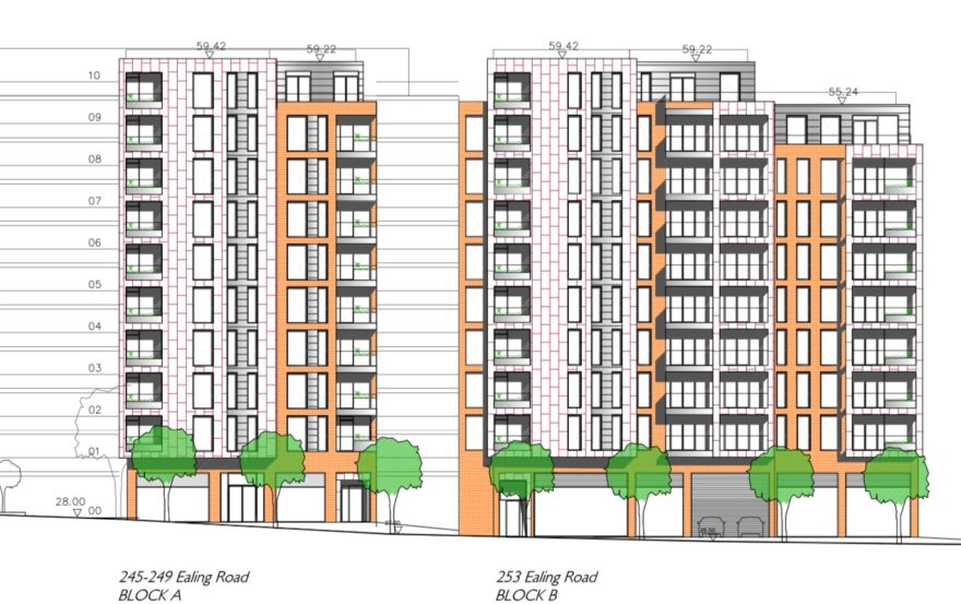 Site plan – 249-253 Ealing Road