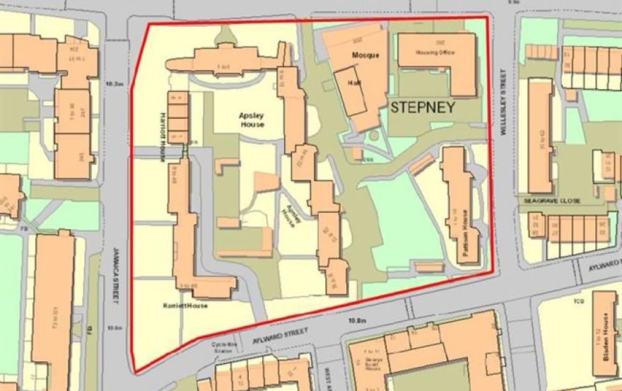 Site plan – Harriott, Apsley & Pattison Houses