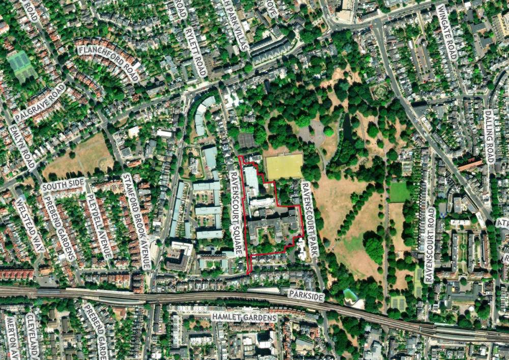 Site plan Ravenscourt Park Hospital#