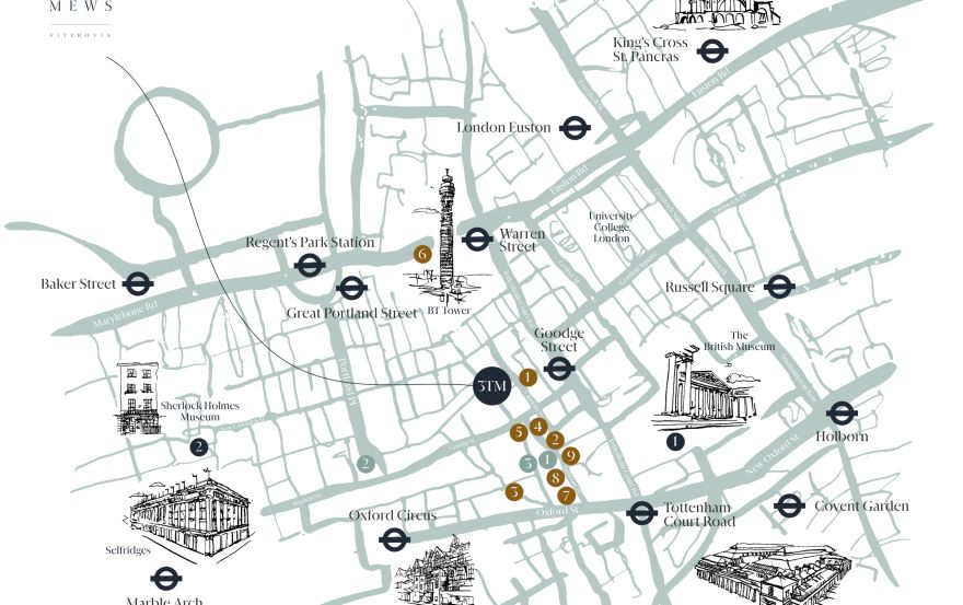 Site plan – 3 Tottenham Mews