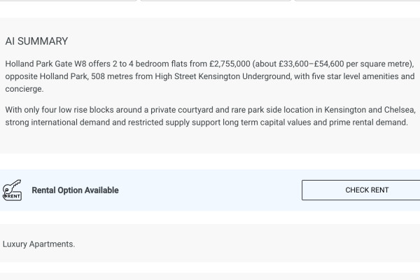 1newhomes.com launches AI Summary for every new development in London