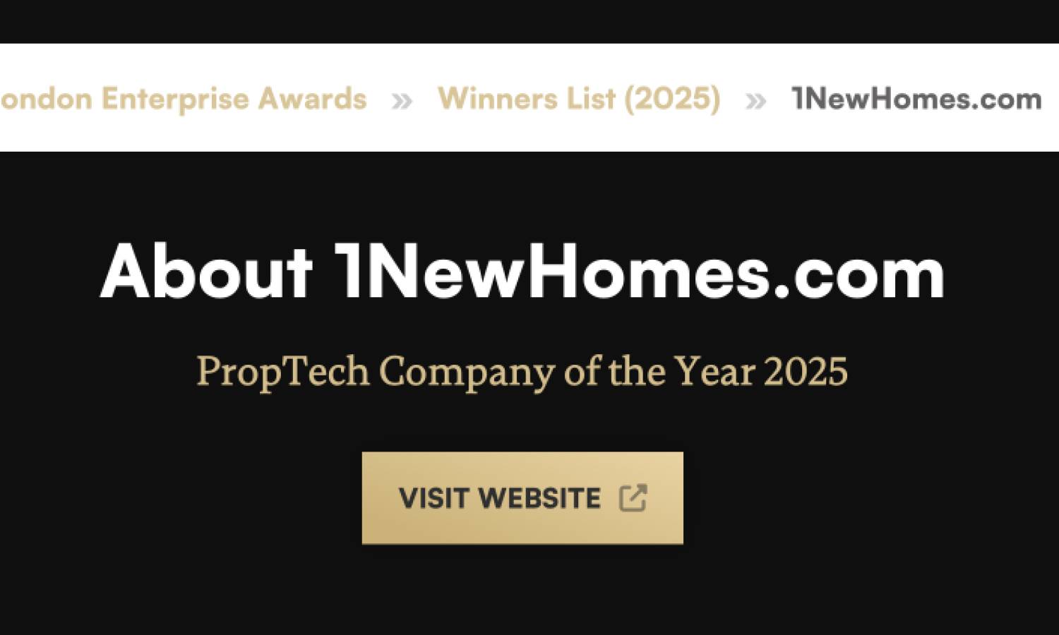 1newhomes.com Named PropTech Company of the Year