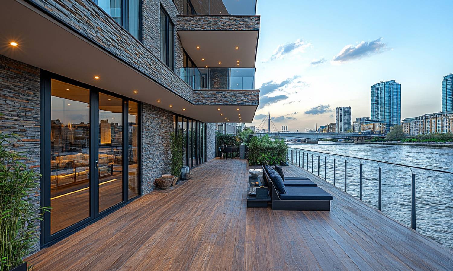 Luxury apartment with river Thames views in London