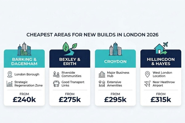 Cheapest Areas to Buy a New Build in London Under £400k and £500k