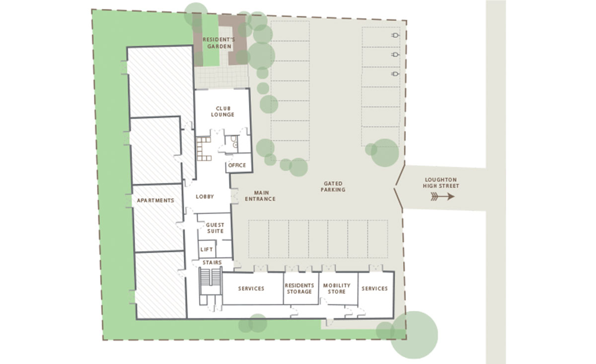Site plan – Hollyoak House Loughton