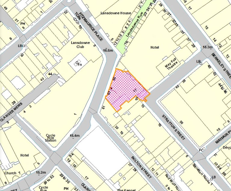 Site plan – 63-65 Curzon Street